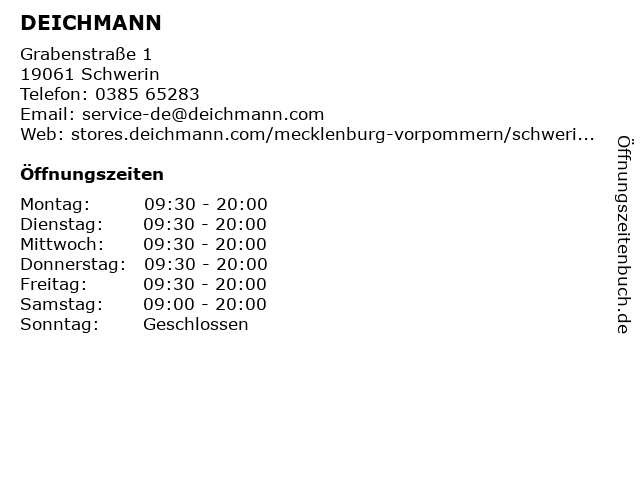 DEICHMANN in Schwerin: Adresse und Öffnungszeiten