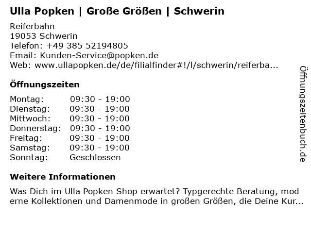 Ulla Popken | Große Größen | Schwerin in Schwerin: Adresse und Öffnungszeiten