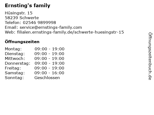 Ernsting's family in Schwerte: Adresse und Öffnungszeiten