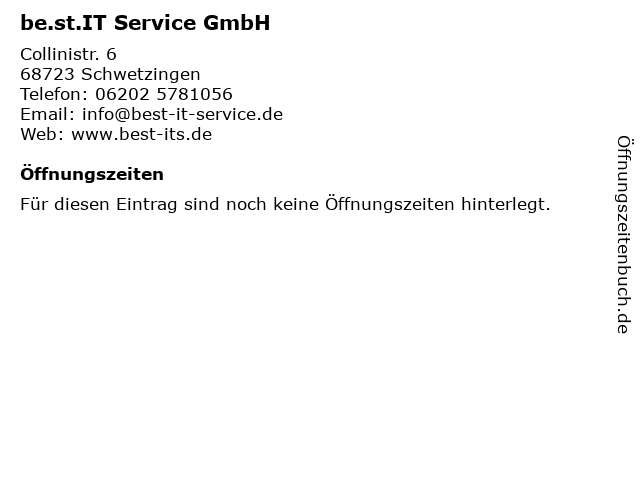 be.st.IT Service GmbH in Schwetzingen: Adresse und Öffnungszeiten