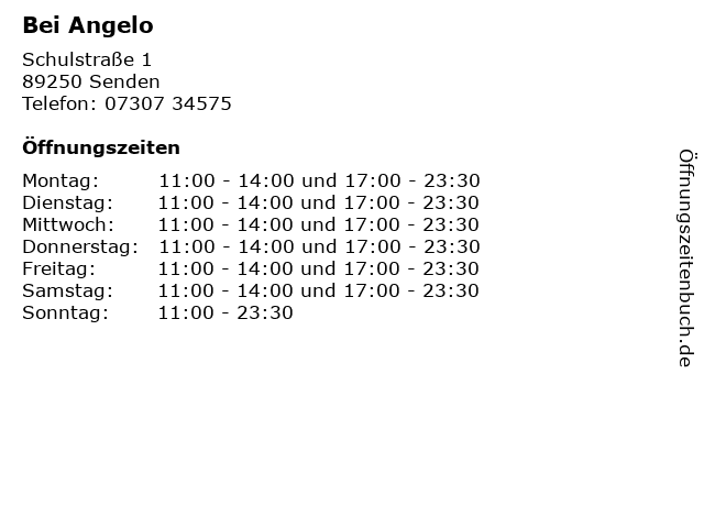 Bei Angelo in Senden: Adresse und Öffnungszeiten