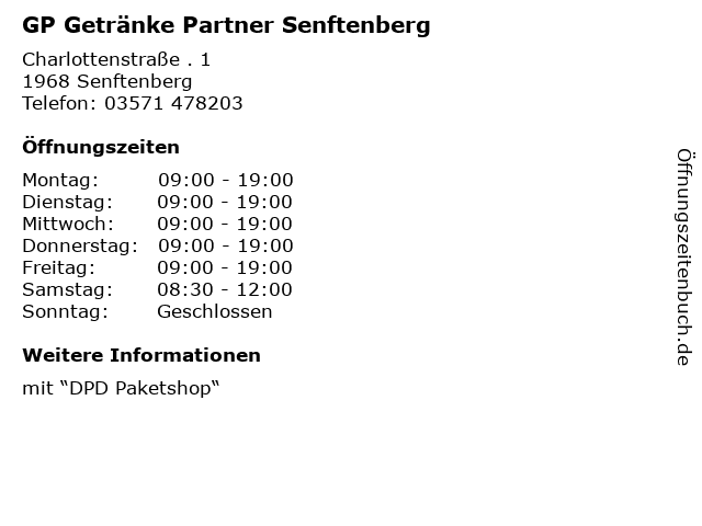 GP Getränke Partner Senftenberg in Senftenberg: Adresse und Öffnungszeiten