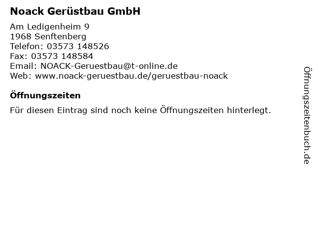 Noack Gerüstbau GmbH in Senftenberg: Adresse und Öffnungszeiten