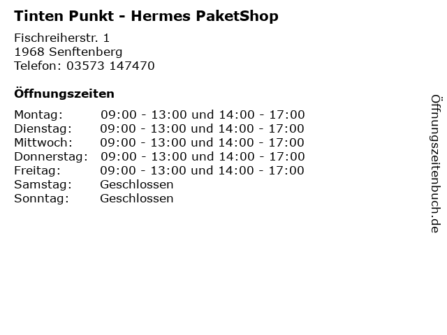 Tinten Punkt - Hermes PaketShop in Senftenberg: Adresse und Öffnungszeiten