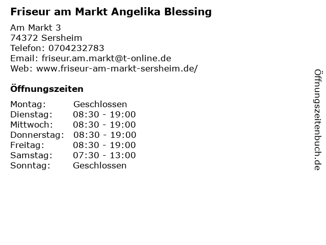 Friseur am Markt Angelika Blessing in Sersheim: Adresse und Öffnungszeiten