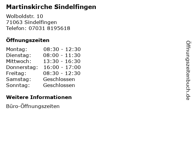 Martinskirche Sindelfingen in Sindelfingen: Adresse und Öffnungszeiten
