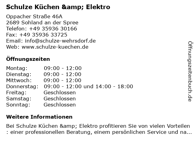 Schulze Kuchen Und Elektro In Bautzen
