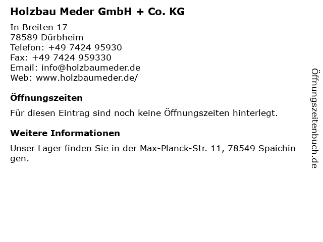 ᐅ Offnungszeiten Holzbau Hauser Gmbh Co Kg Einsteinstr 23