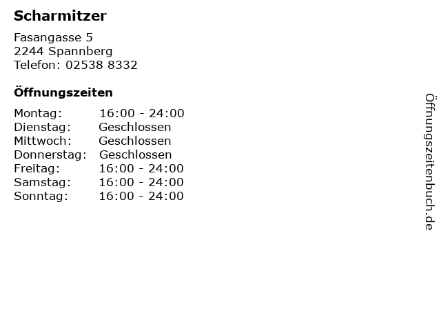 Scharmitzer in Spannberg: Adresse und Öffnungszeiten