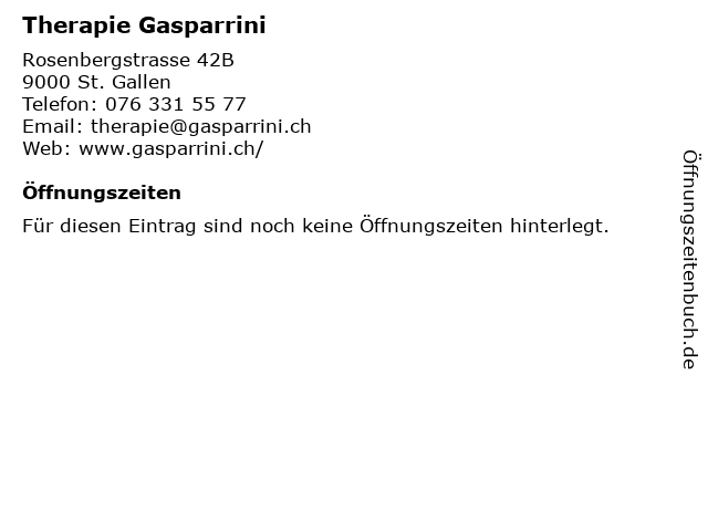 Therapie Gasparrini in St. Gallen: Adresse und Öffnungszeiten