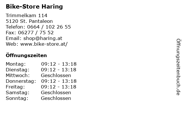 Bike-Store Haring in St. Pantaleon: Adresse und Öffnungszeiten