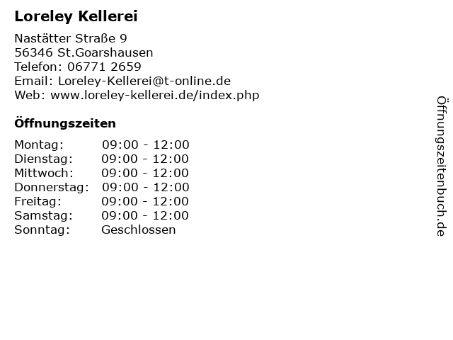 Loreley Kellerei in St.Goarshausen: Adresse und Öffnungszeiten