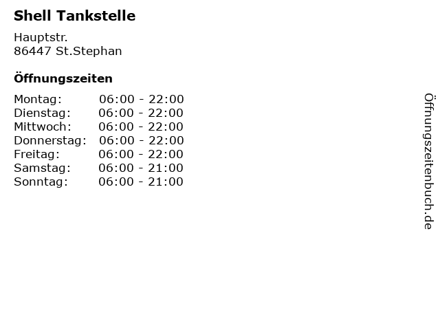 Shell Tankstelle in St.Stephan: Adresse und Öffnungszeiten