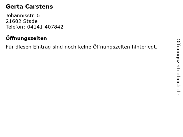 Gerta Carstens in Stade: Adresse und Öffnungszeiten
