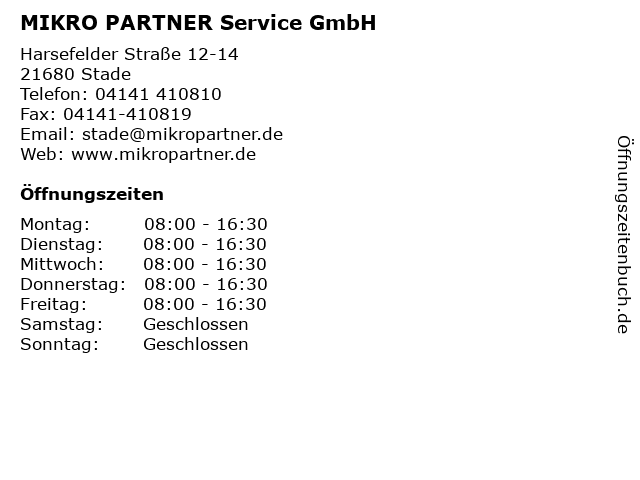 MIKRO PARTNER Service GmbH in Stade: Adresse und Öffnungszeiten