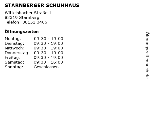 STARNBERGER SCHUHHAUS in Starnberg: Adresse und Öffnungszeiten