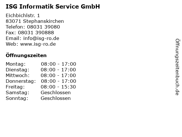 ISG Informatik Service GmbH in Stephanskirchen: Adresse und Öffnungszeiten