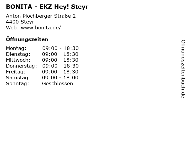 BONITA - EKZ Hey! Steyr in Steyr: Adresse und Öffnungszeiten