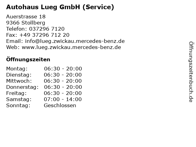 Autohaus Lueg GmbH (Service) in Stollberg: Adresse und Öffnungszeiten