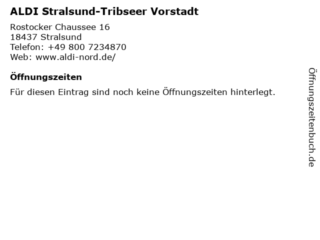 ALDI Stralsund-Tribseer Vorstadt in Stralsund: Adresse und Öffnungszeiten