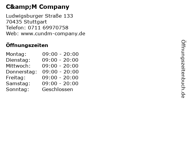 C&M Company in Stuttgart: Adresse und Öffnungszeiten