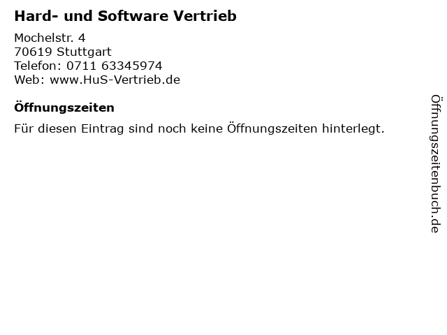 Hard- und Software Vertrieb in Stuttgart: Adresse und Öffnungszeiten