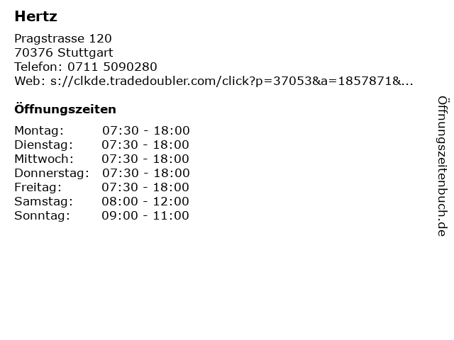 Hertz in Stuttgart: Adresse und Öffnungszeiten