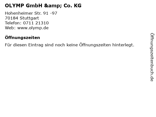 OLYMP GmbH & Co. KG in Stuttgart: Adresse und Öffnungszeiten