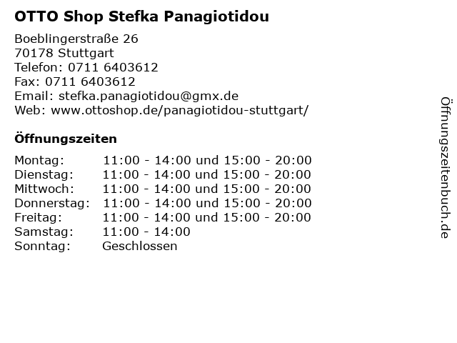 OTTO Shop Stefka Panagiotidou in Stuttgart: Adresse und Öffnungszeiten
