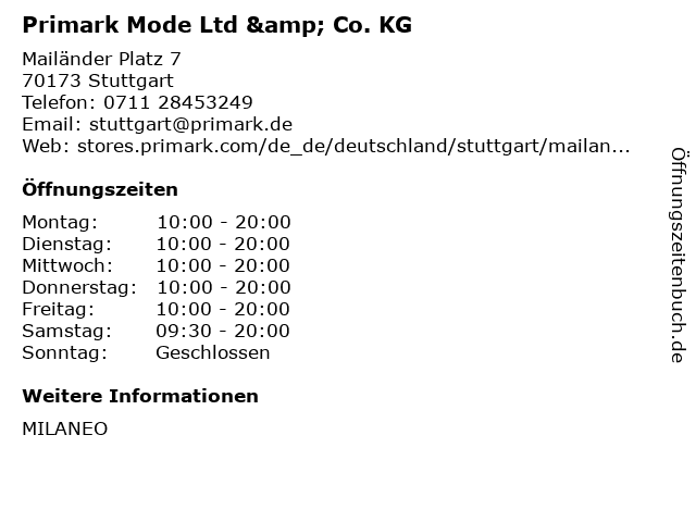 Stuttgart Primark Offnungszeiten Facebook 02 13