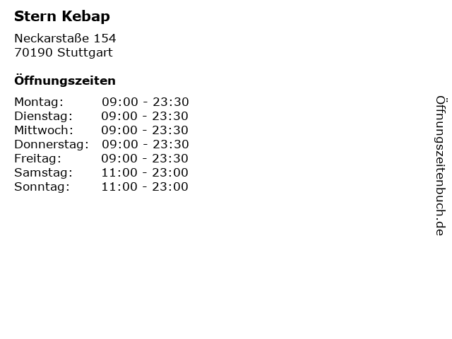 Stern Kebap in Stuttgart: Adresse und Öffnungszeiten