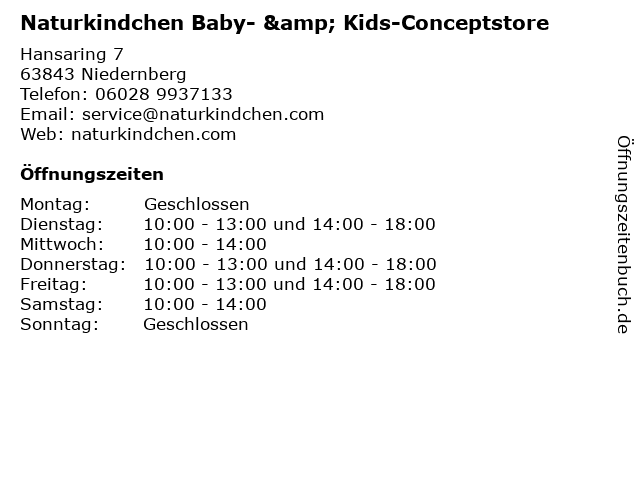 Naturkindchen Baby- & Kids-Concept-Store in Sulzbach am Main: Adresse und Öffnungszeiten