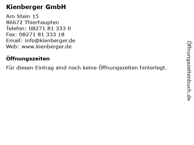 Kienberger GmbH in Thierhaupten: Adresse und Öffnungszeiten