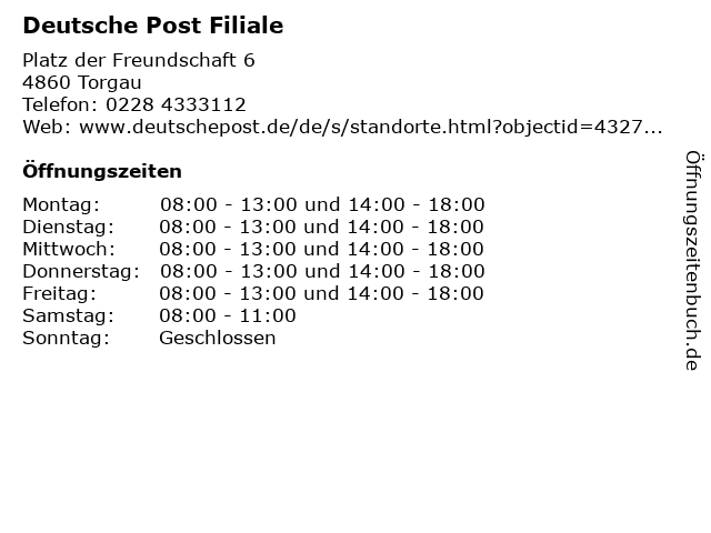 ᐅ Offnungszeiten Silvi S Zeitschriften Und Geschenke Eck Deutsche Post Filiale Platz Der Freundschaft 6 In Torgau