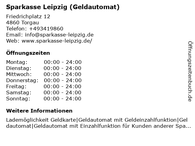 ᐅ Offnungszeiten Sparkasse Leipzig Friedrichplatz 12 In Torgau