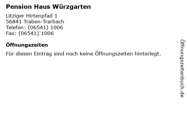 ᐅ Offnungszeiten Pension Haus Wurzgarten Litziger Hirtenpfad