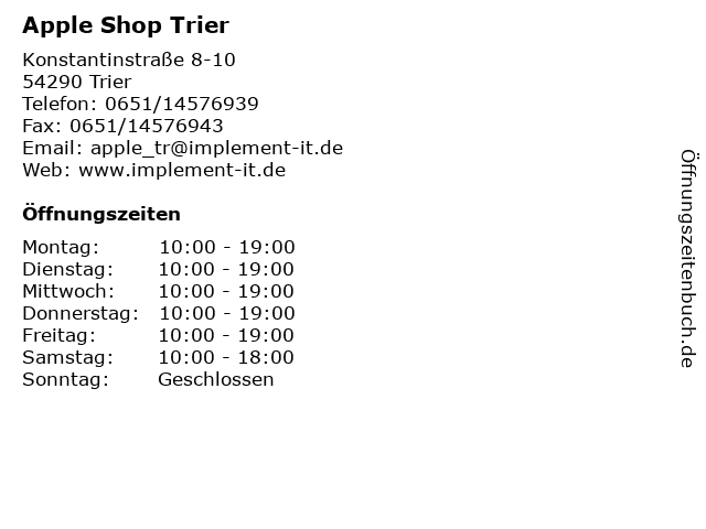 Apple Shop Trier in Trier: Adresse und Öffnungszeiten