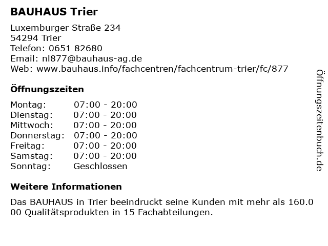 Bauhaus Trier Eröffnung 2020