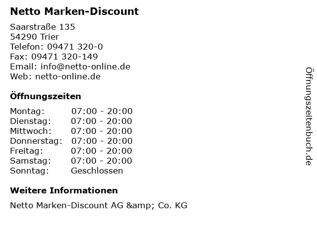 Netto Marken-Discount in Trier: Adresse und Öffnungszeiten