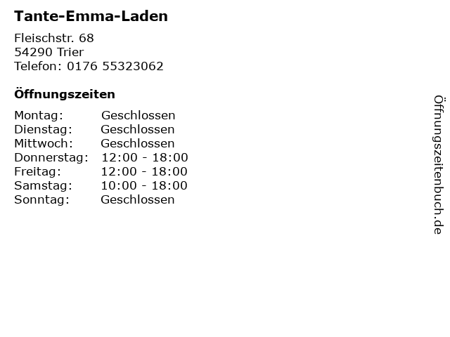 Tante-Emma-Laden in Trier: Adresse und Öffnungszeiten