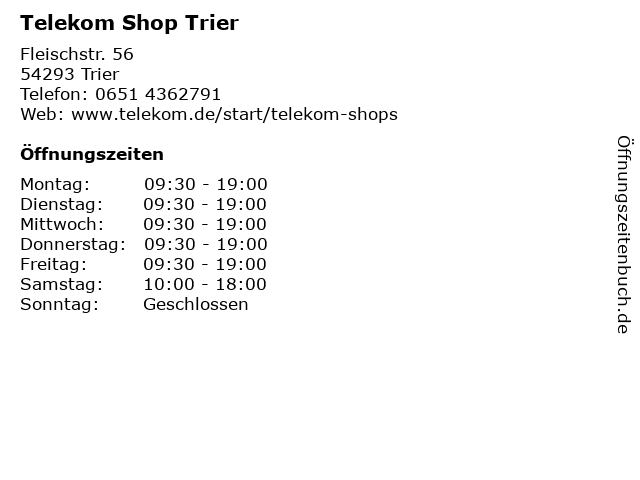 Telekom Shop Trier in Trier: Adresse und Öffnungszeiten