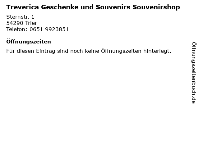 Treverica Geschenke und Souvenirs Souvenirshop in Trier: Adresse und Öffnungszeiten