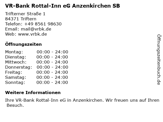 ᐅ Offnungszeiten Vr Bank Rottal Inn Eg