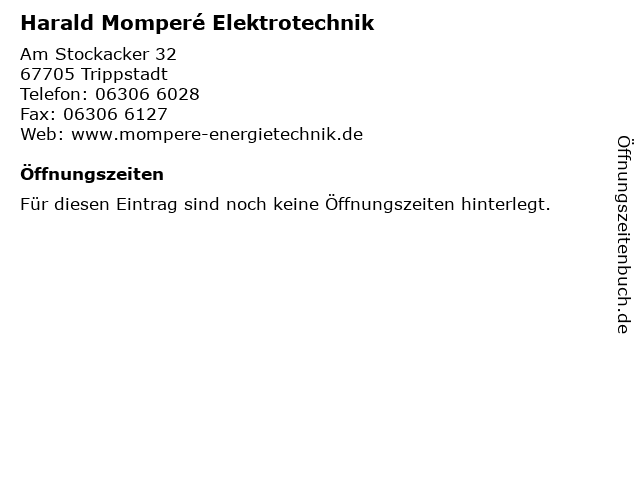 Harald Momperé Elektrotechnik in Trippstadt: Adresse und Öffnungszeiten