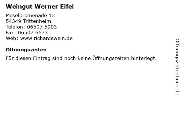 Weingut Werner Eifel in Trittenheim: Adresse und Öffnungszeiten