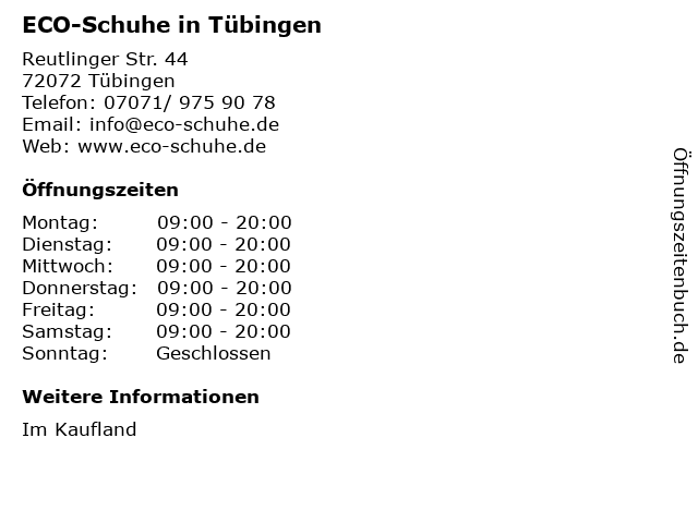 ᐅ Öffnungszeiten „ECO-Schuhe in Tübingen“ | Reutlinger Tübingen