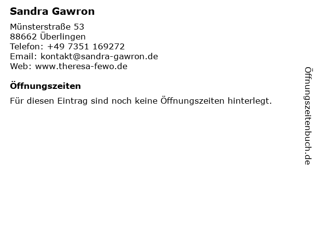 Sandra Gawron in Überlingen: Adresse und Öffnungszeiten