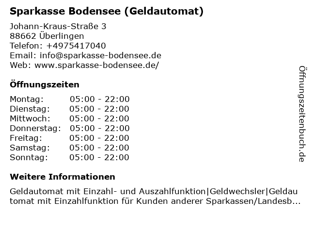 ᐅ Offnungszeiten Sparkasse Bodensee Johann Kraus Strasse 3 In Uberlingen