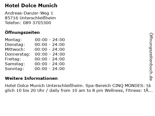 Hotel Dolce Munich in Unterschleißheim: Adresse und Öffnungszeiten