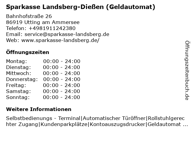 ᐅ Offnungszeiten Sparkasse Landsberg Diessen Geschaftsstelle